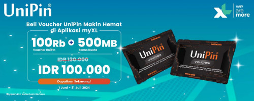 Beli Voucher UniPin Lebih Hemat di Aplikasi myXL, Dapat Bonus Kuota!